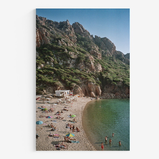 Fine art photo print of an analogue photograph of a bay in Sardinia.